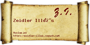 Zeidler Illés névjegykártya